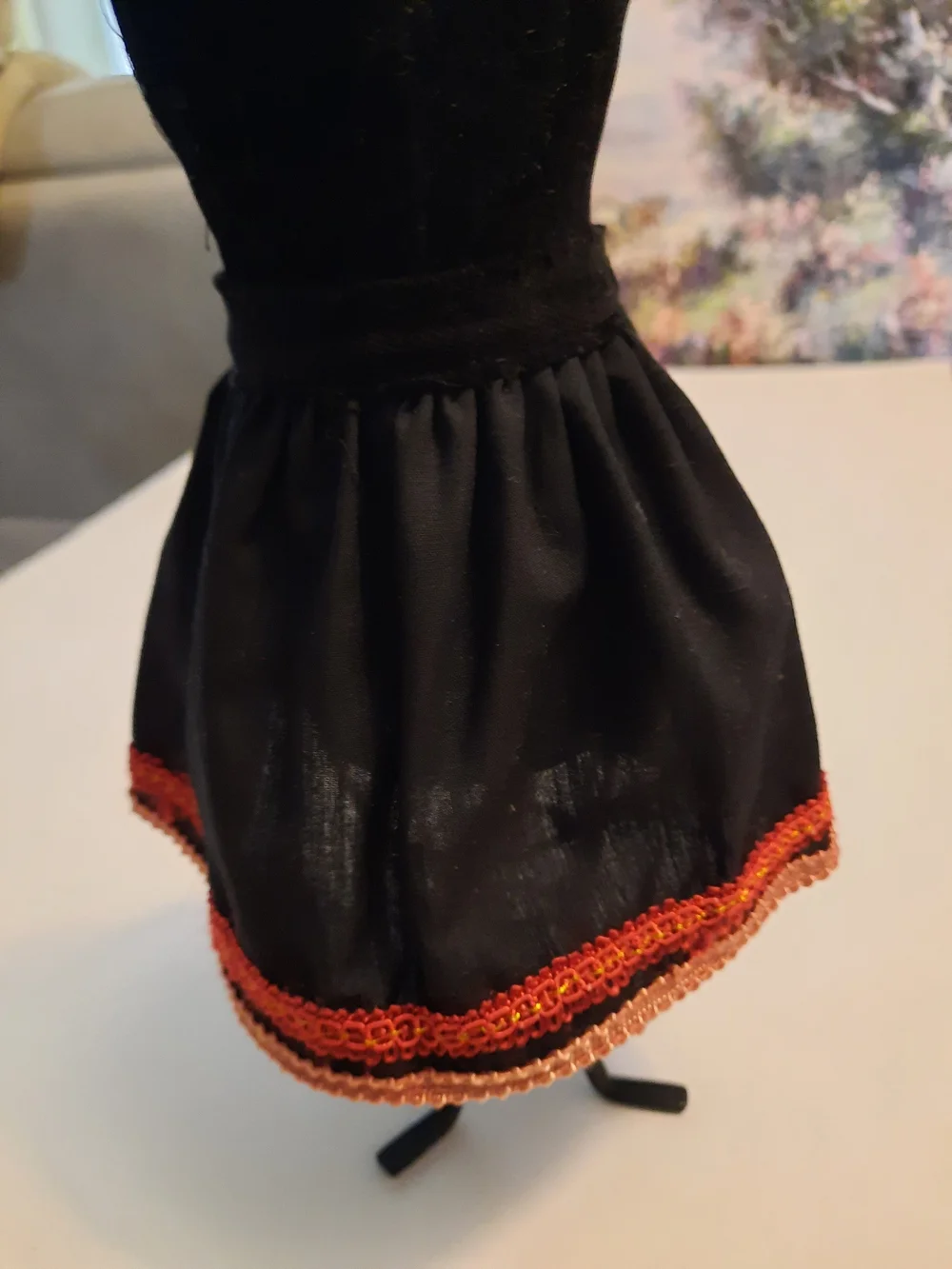 Black Skirt With Plaid Over Skirt